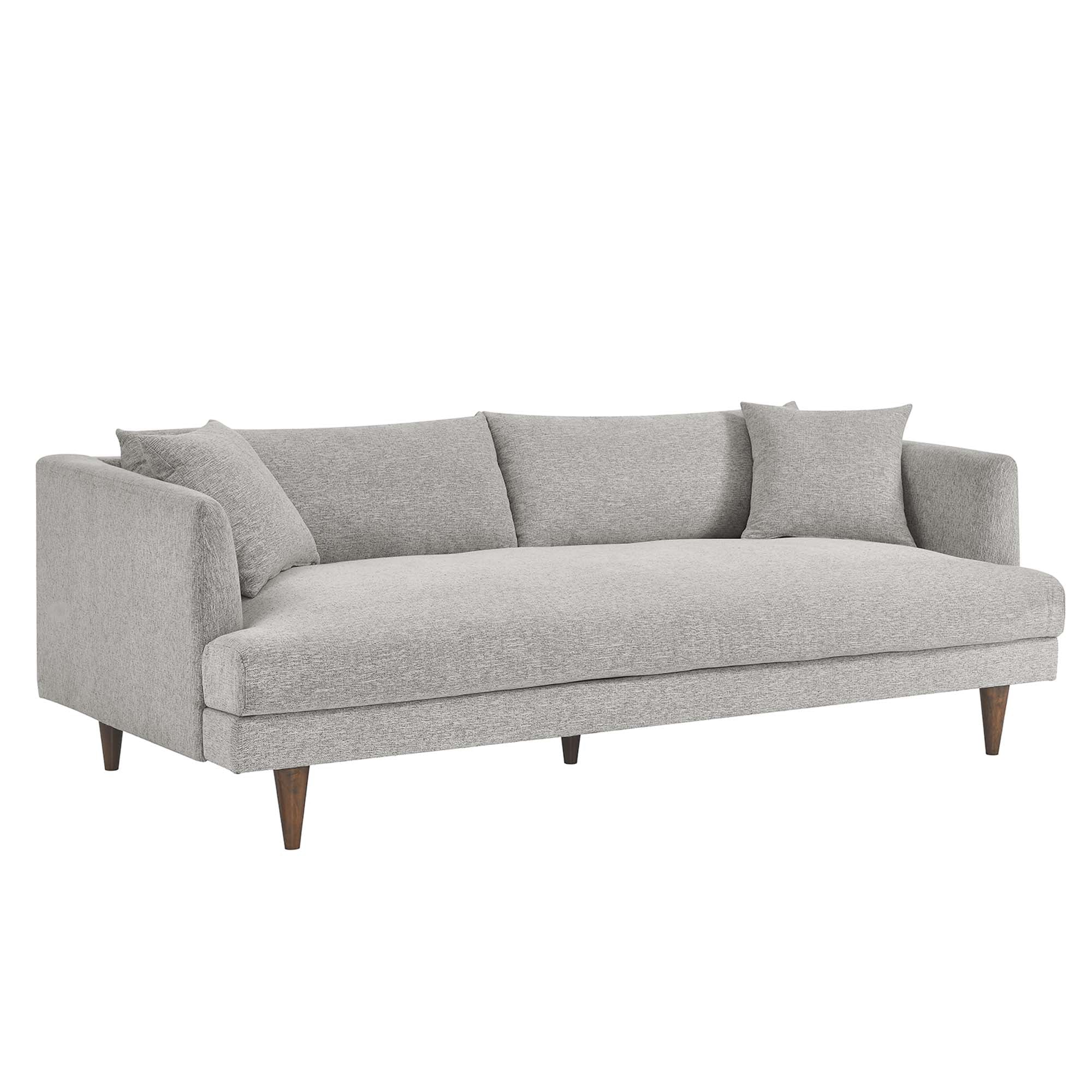 Zoya Down Filled Overstuffed Sofa - Light Gray Fabric