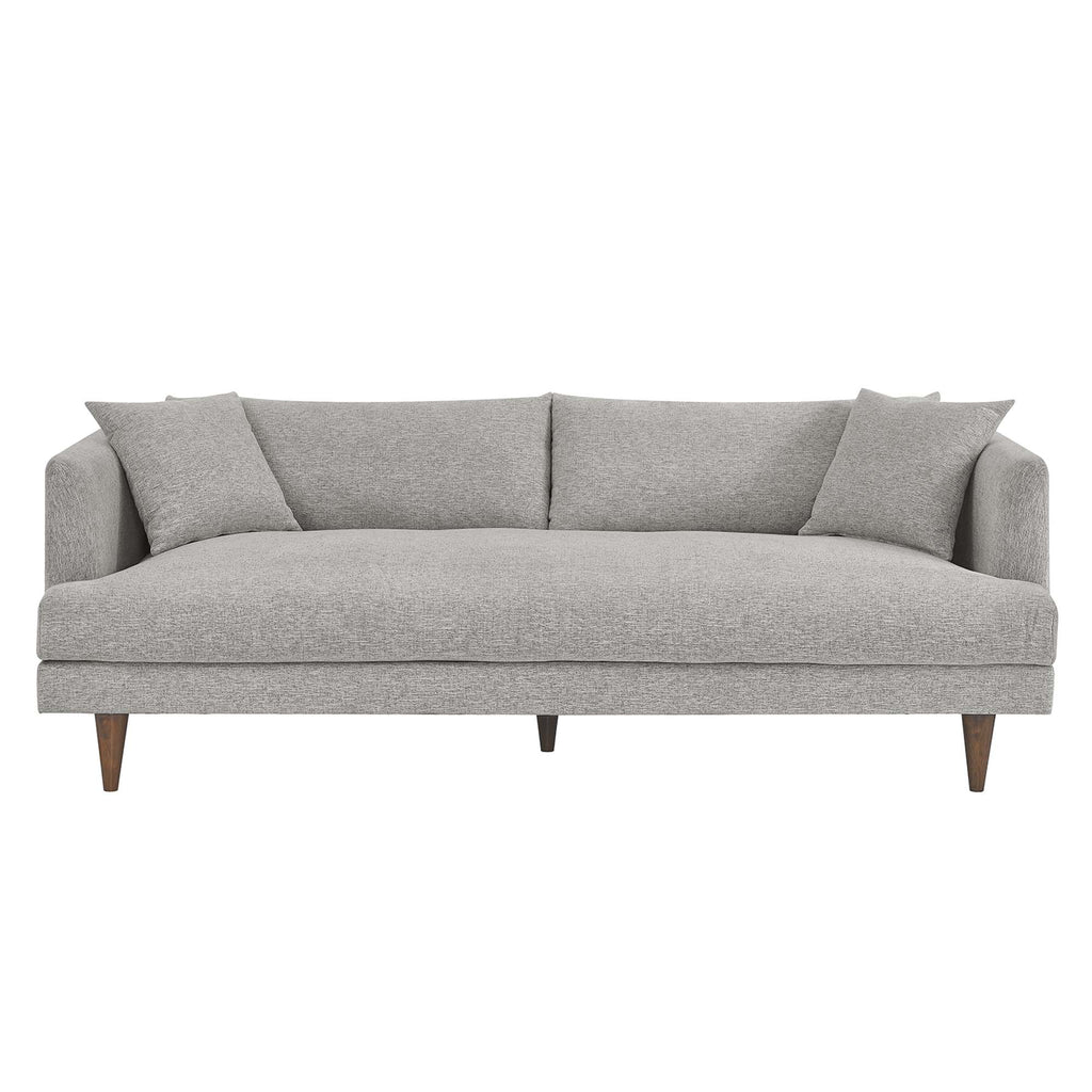 Zoya Down Filled Overstuffed Sofa - Light Gray Fabric