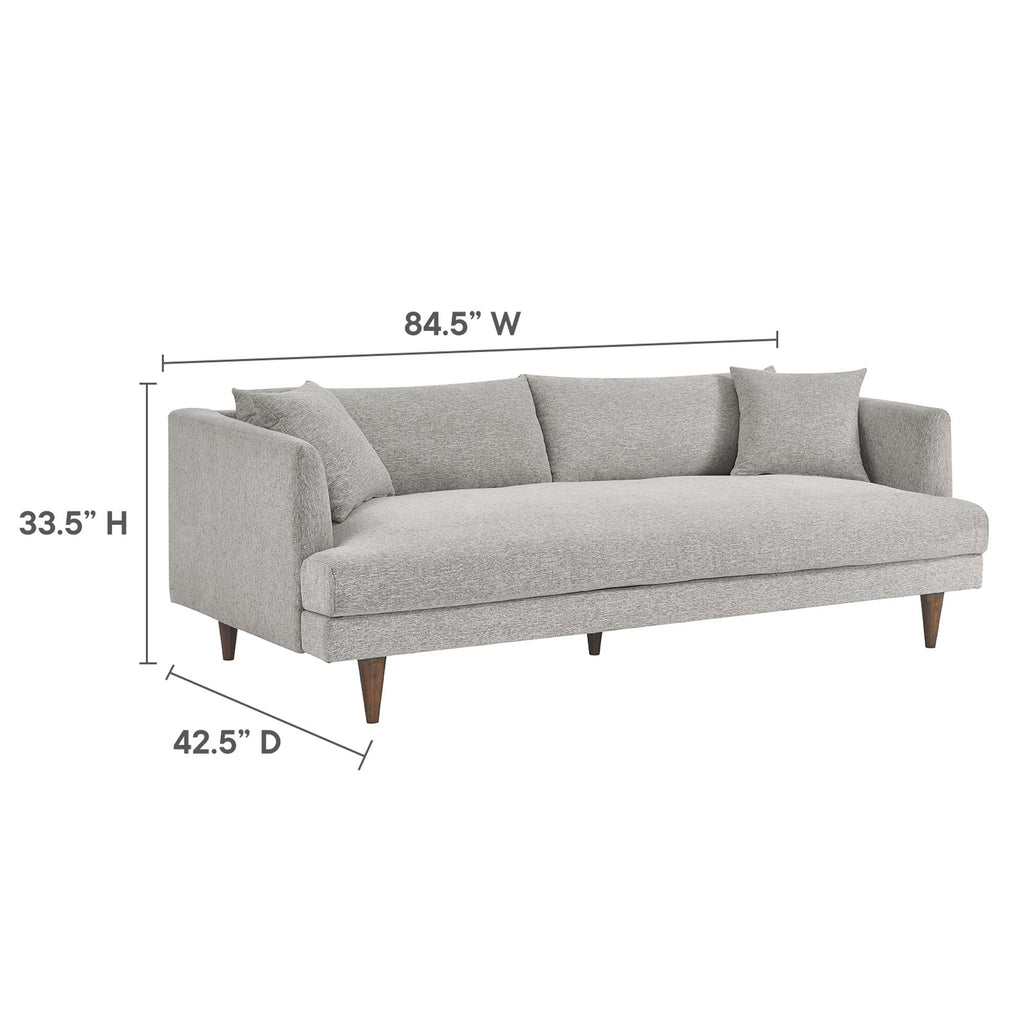 Zoya Down Filled Overstuffed Sofa - Light Gray Fabric
