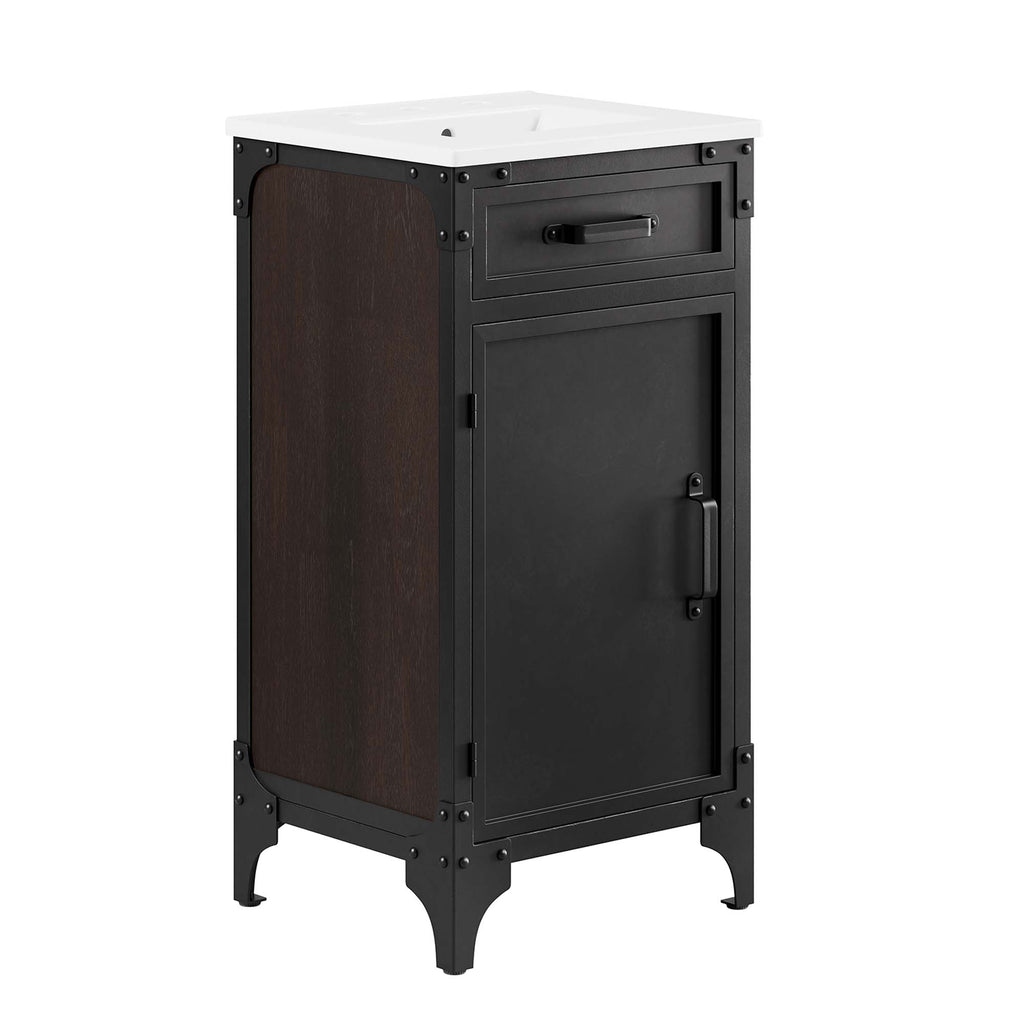Steamforge 18" Bathroom Vanity - White black