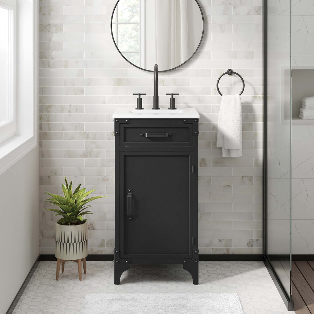 Steamforge 18" Bathroom Vanity - White black
