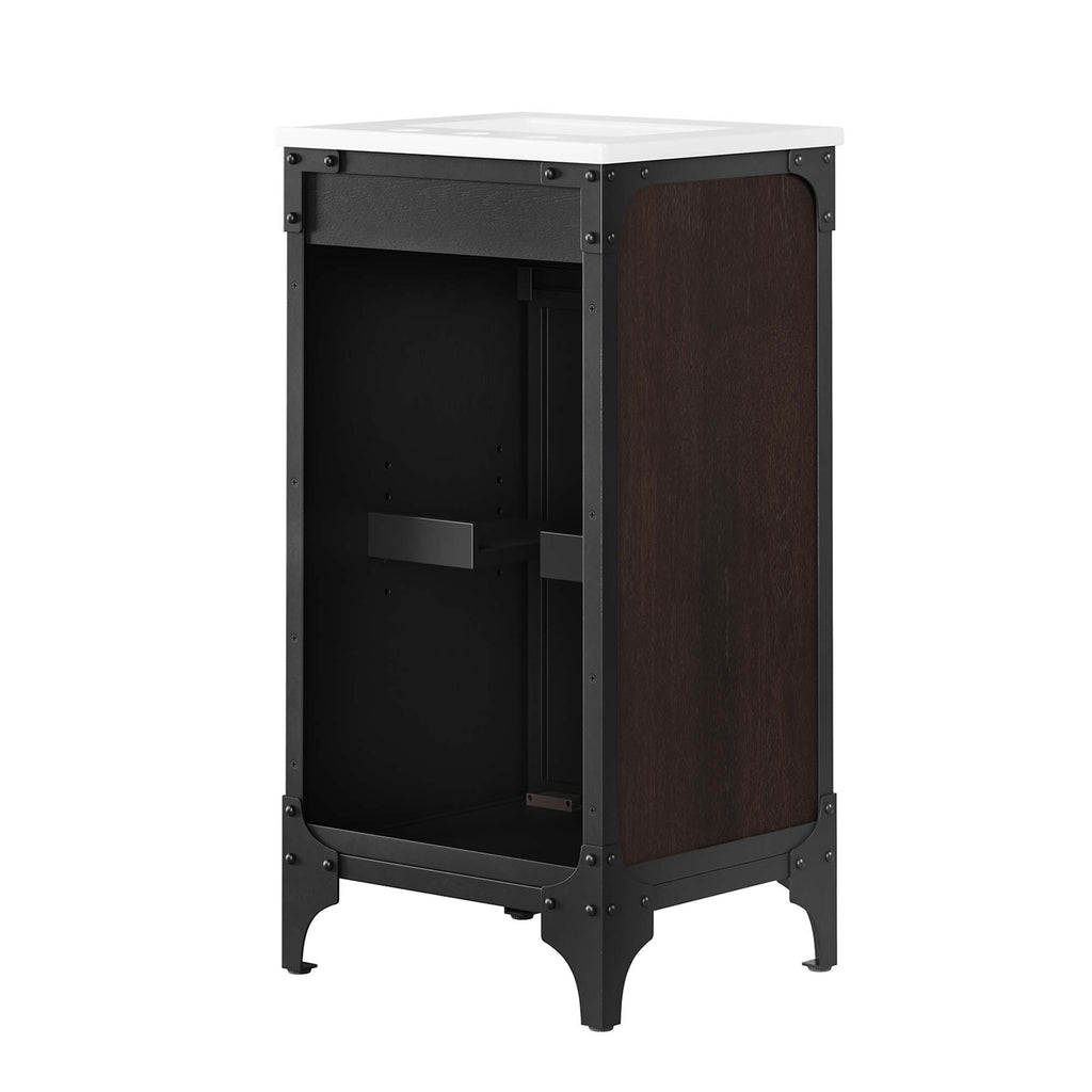 Steamforge 18" Bathroom Vanity - White black