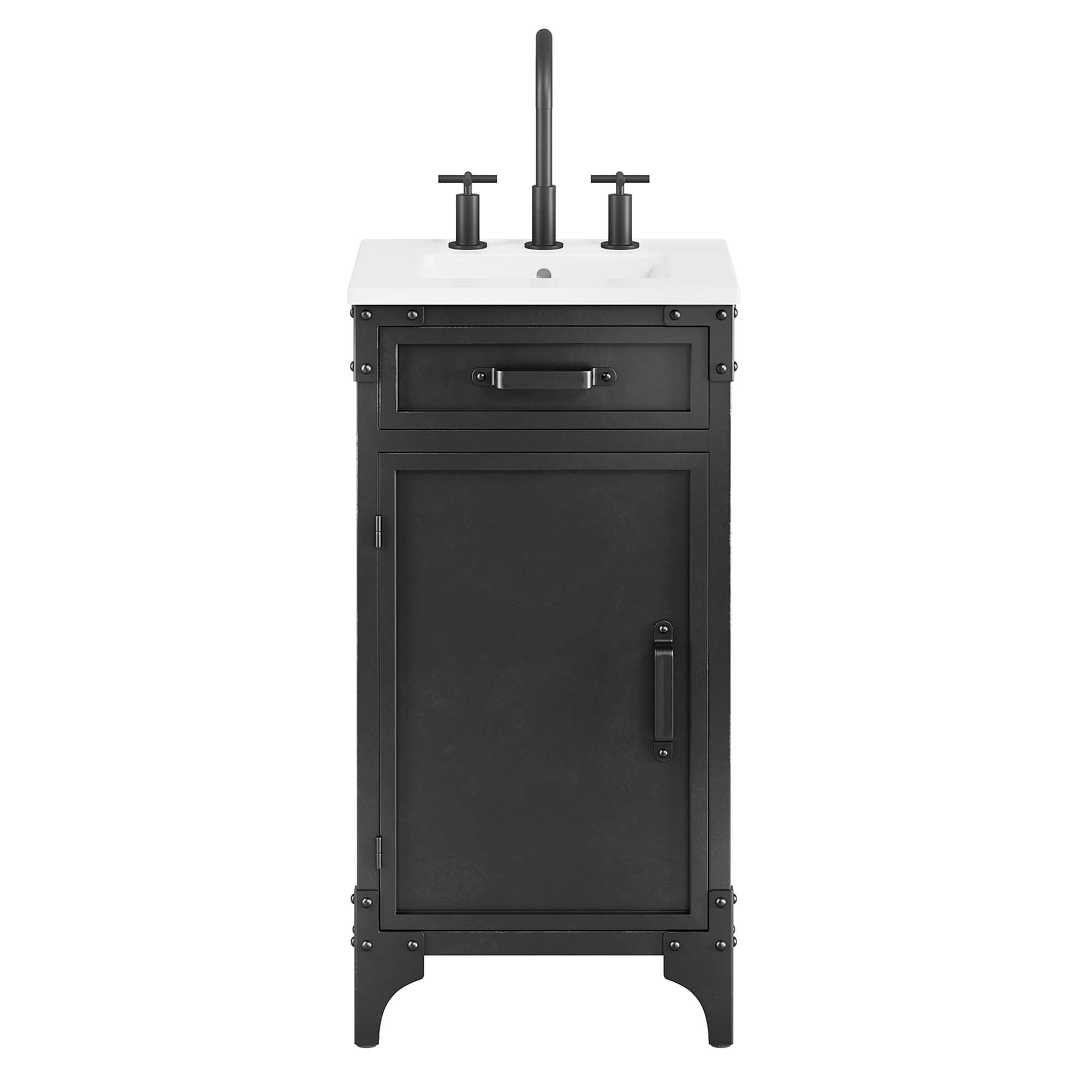 Steamforge 18" Bathroom Vanity - White black