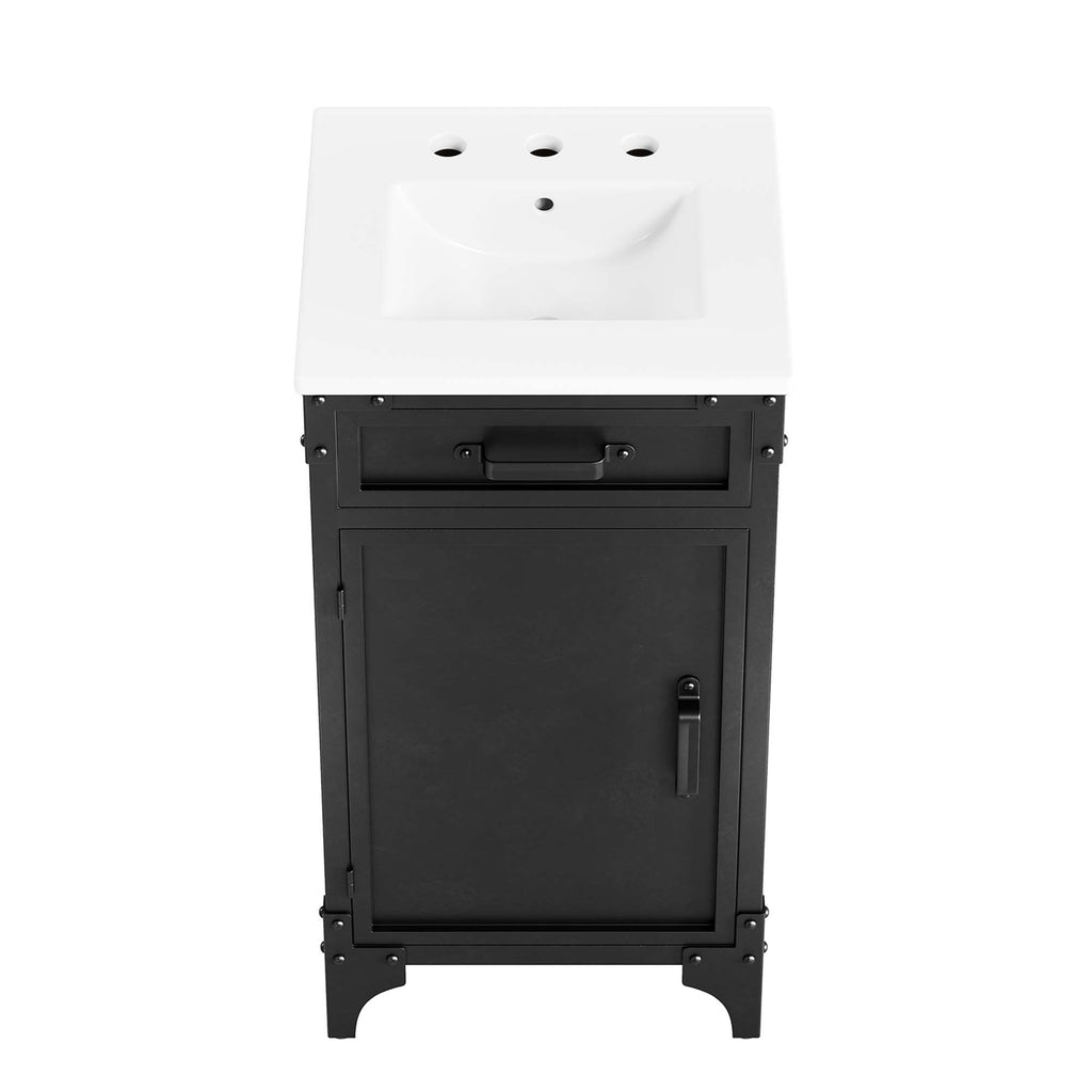 Steamforge 18" Bathroom Vanity - White black