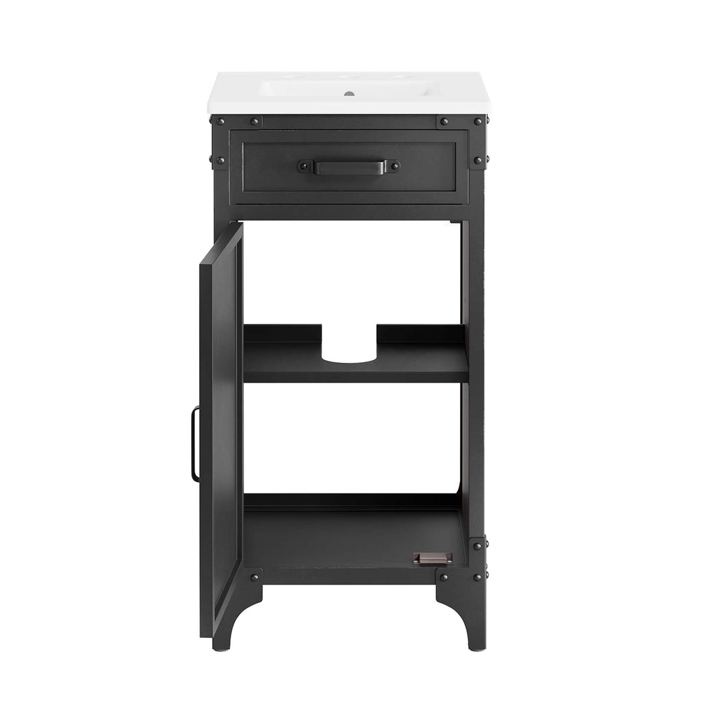 Steamforge 18" Bathroom Vanity - White black