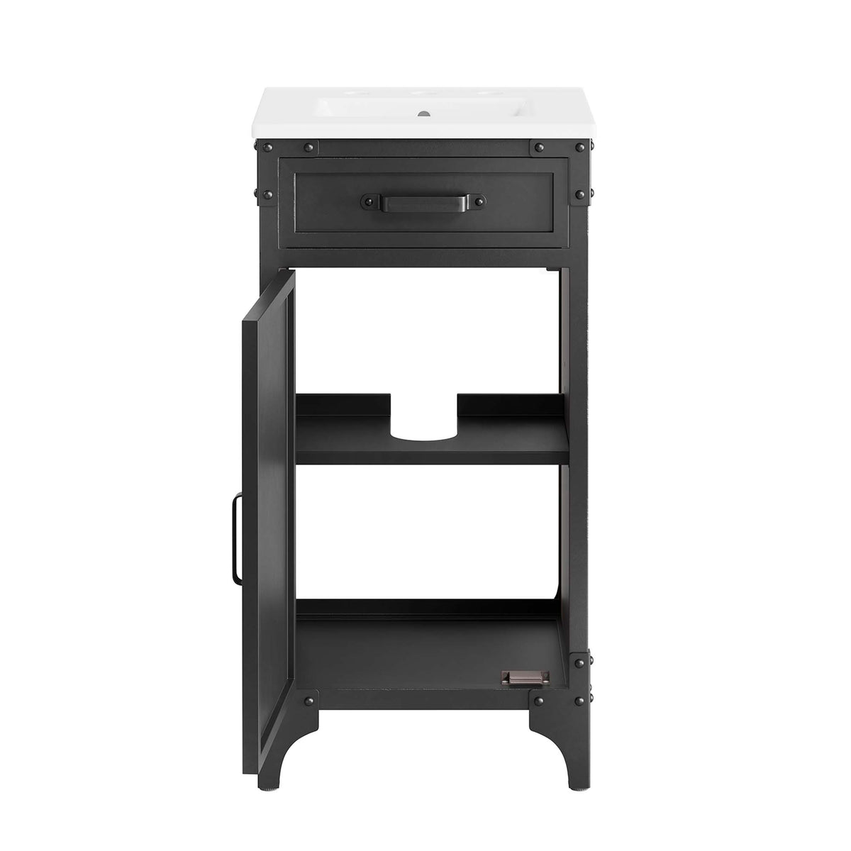 Steamforge 18" Bathroom Vanity - White black