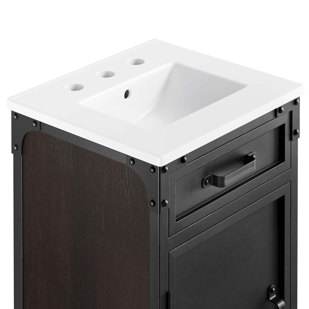 Steamforge 18" Bathroom Vanity - White black