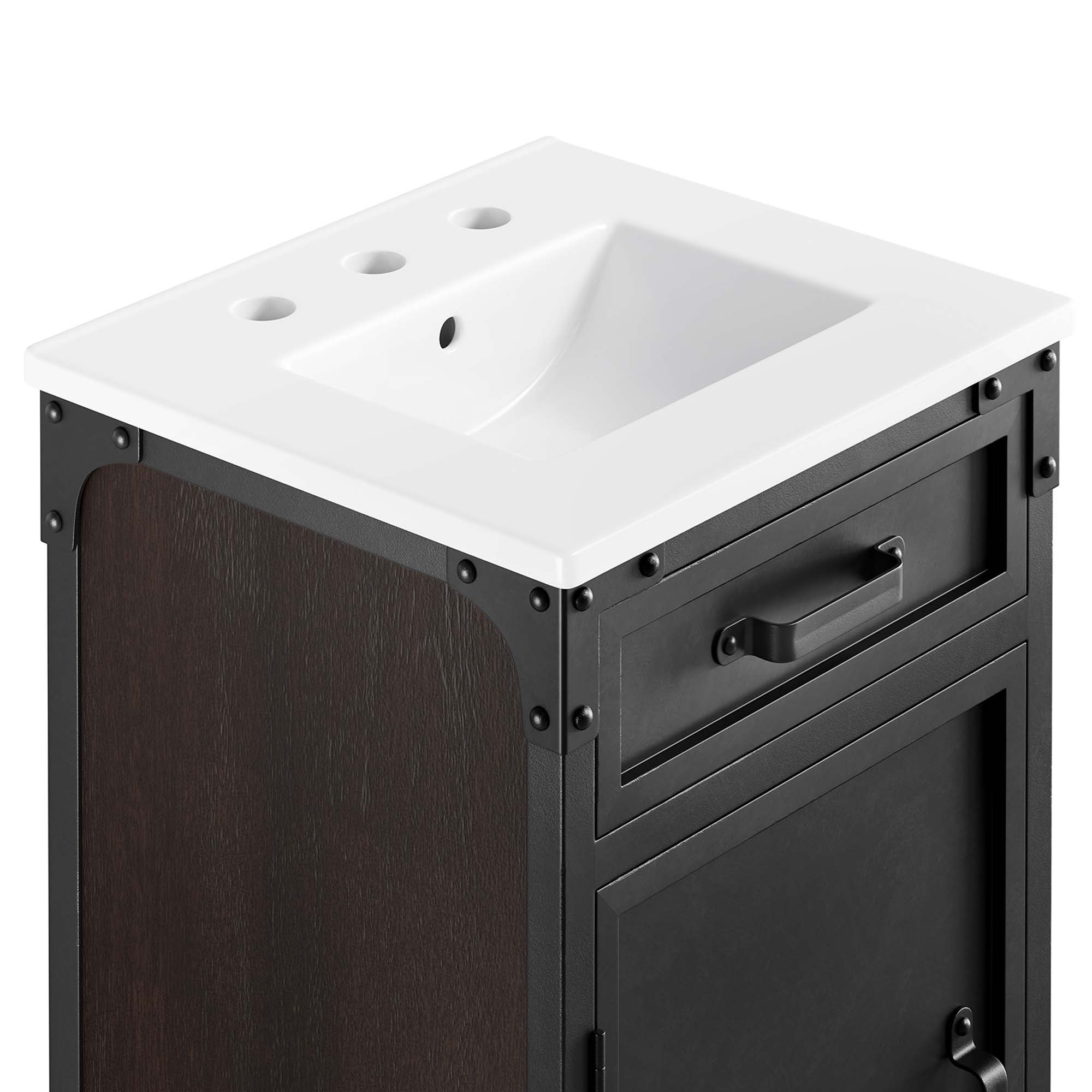 Steamforge 18" Bathroom Vanity - White black