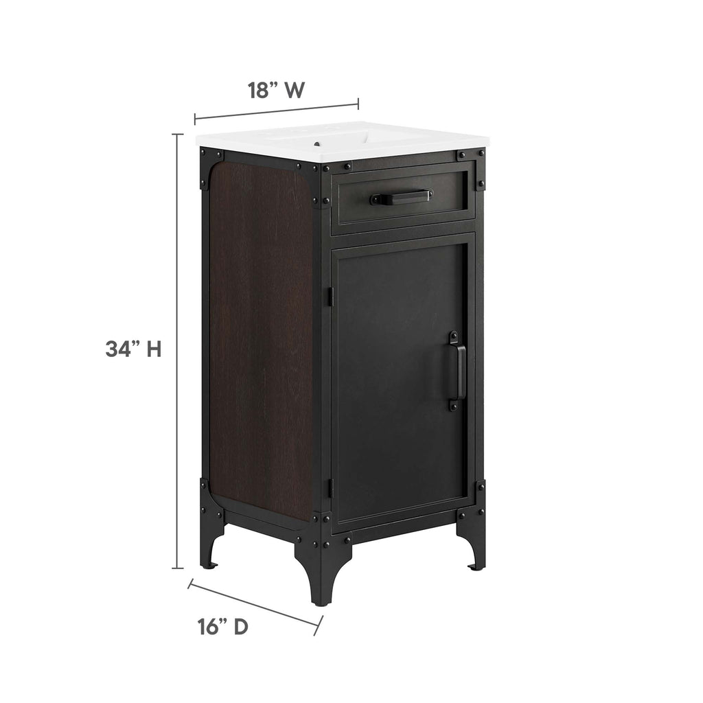Steamforge 18" Bathroom Vanity - White black