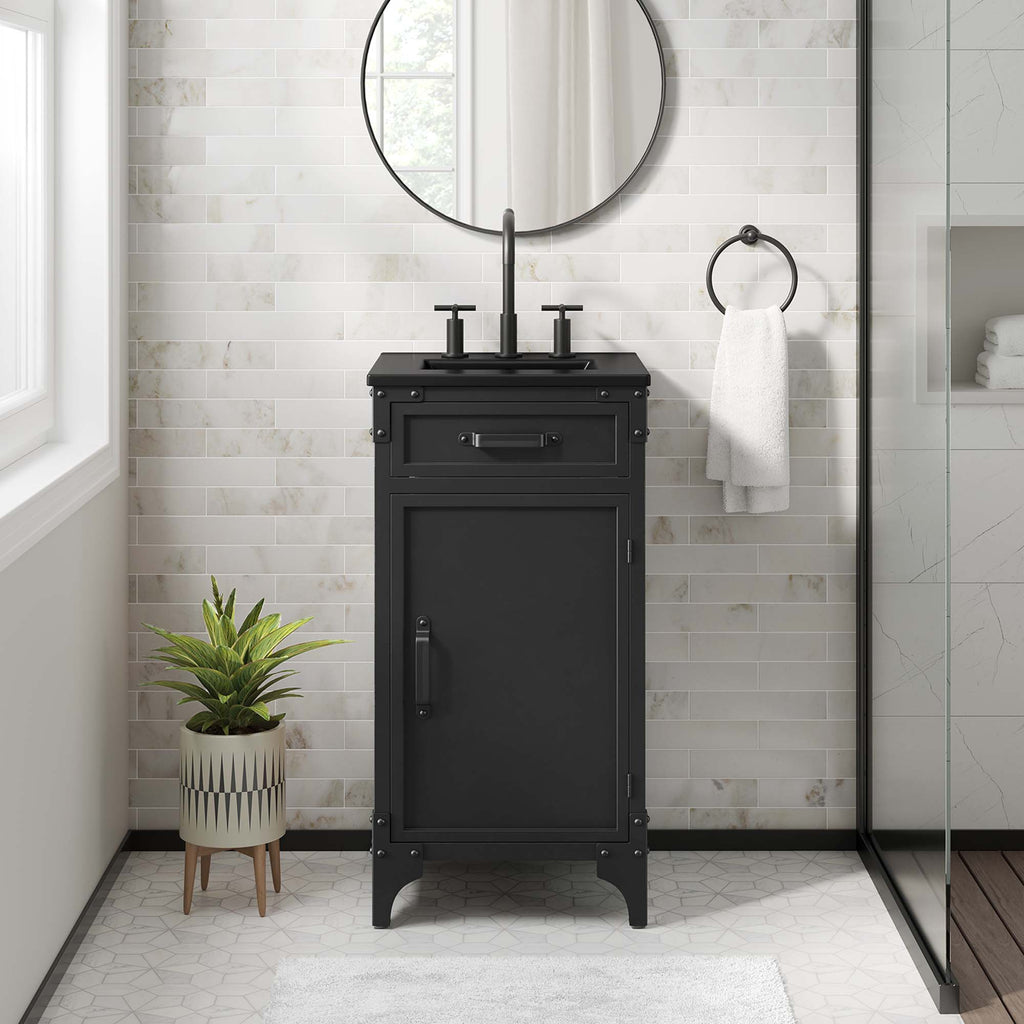 Steamforge 18" Bathroom Vanity - Black Black