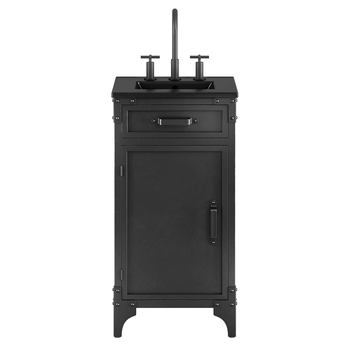 Steamforge 18" Bathroom Vanity - Black Black