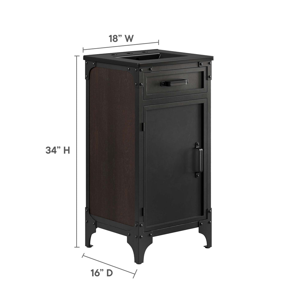 Steamforge 18" Bathroom Vanity - Black Black