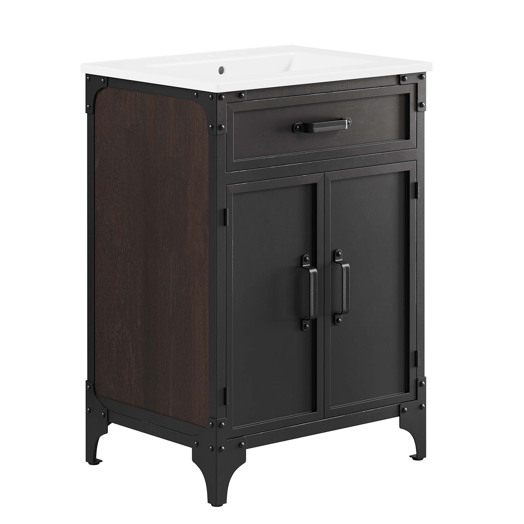 Steamforge 24" Bathroom Vanity - White Black