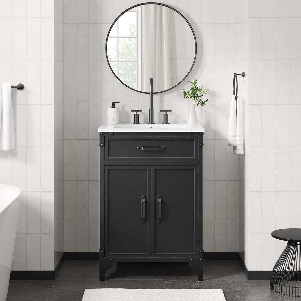 Steamforge 24" Bathroom Vanity - White Black
