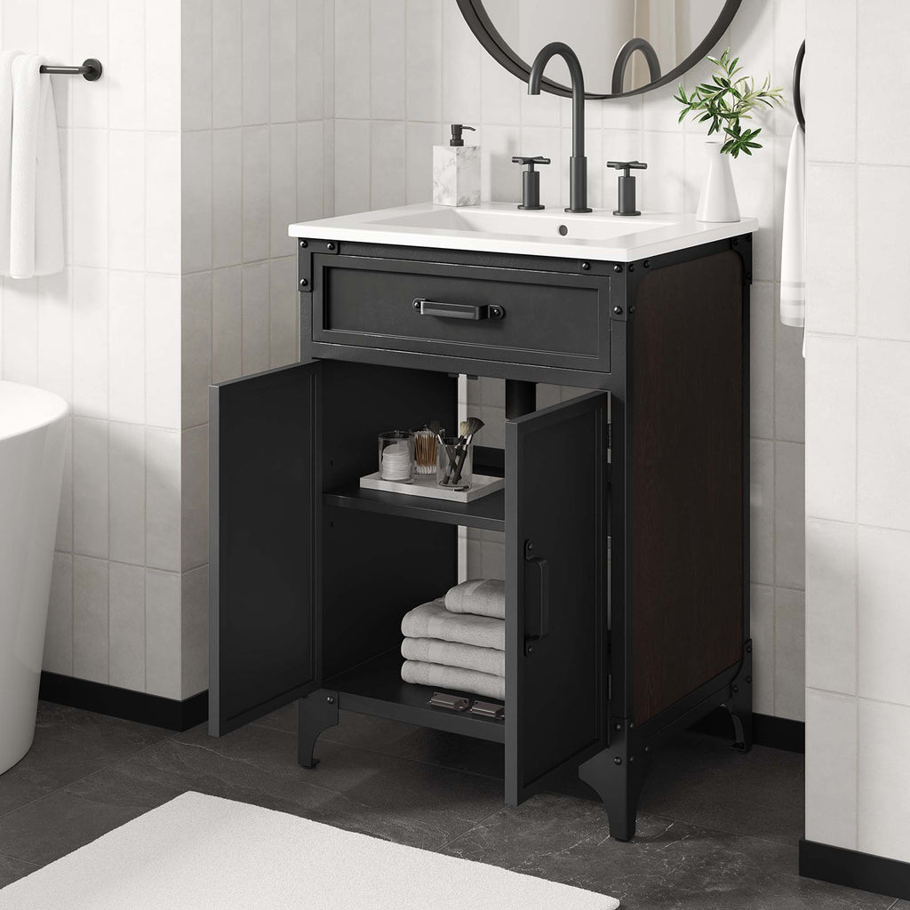 Steamforge 24" Bathroom Vanity - White Black