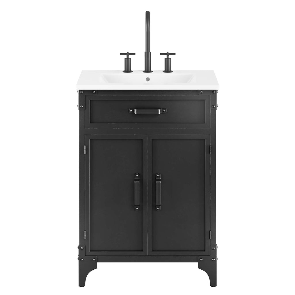Steamforge 24" Bathroom Vanity - White Black
