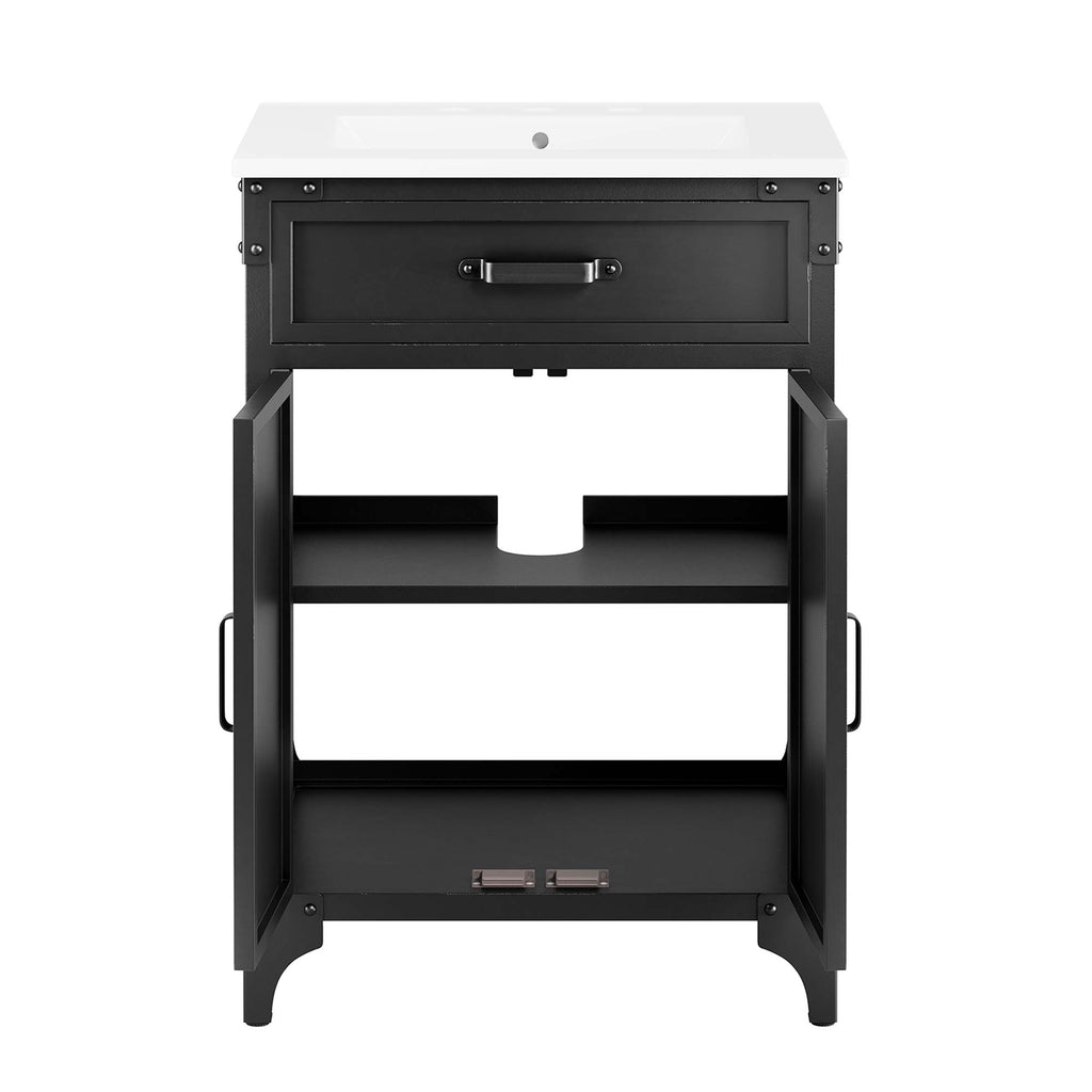 Steamforge 24" Bathroom Vanity - White Black