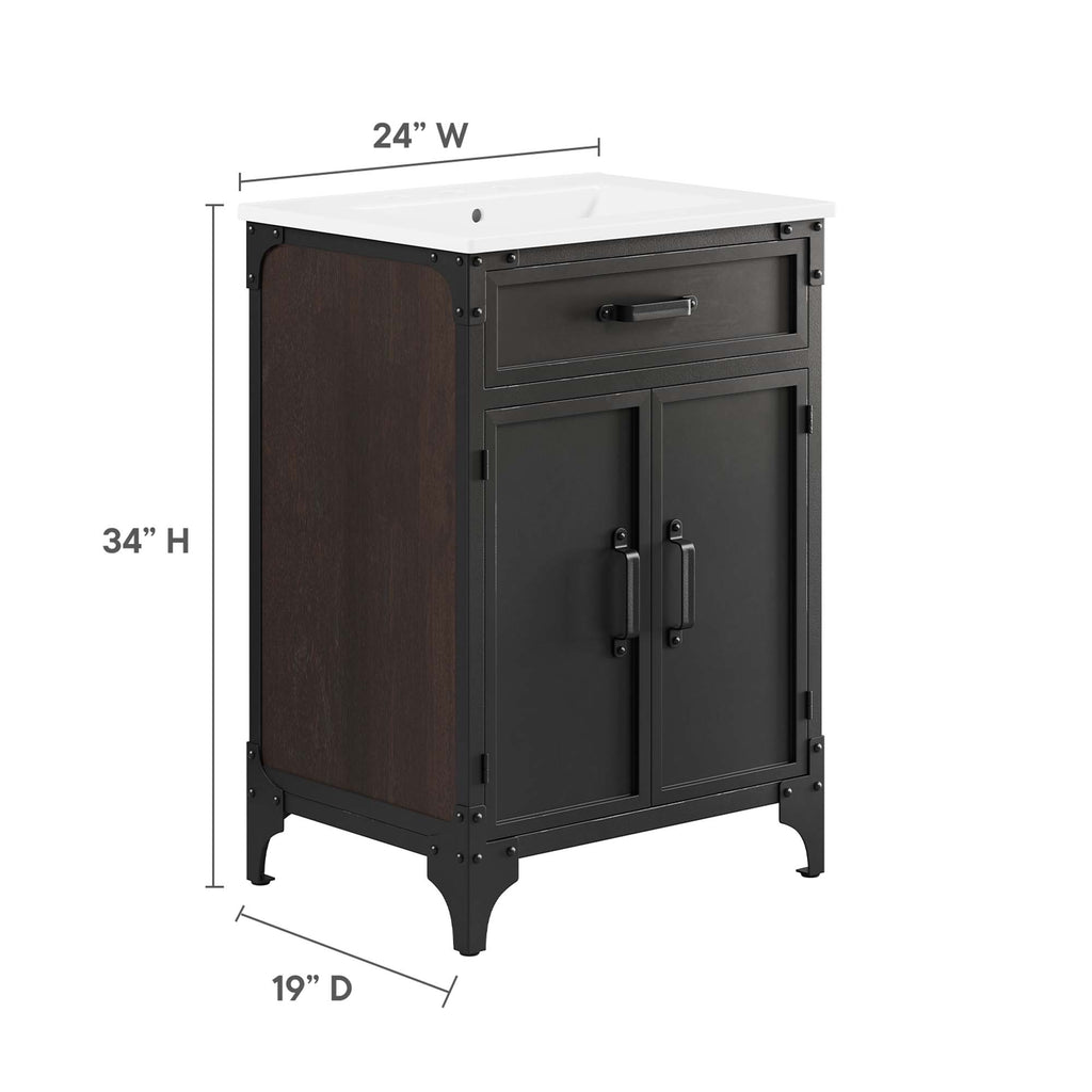 Steamforge 24" Bathroom Vanity - White Black