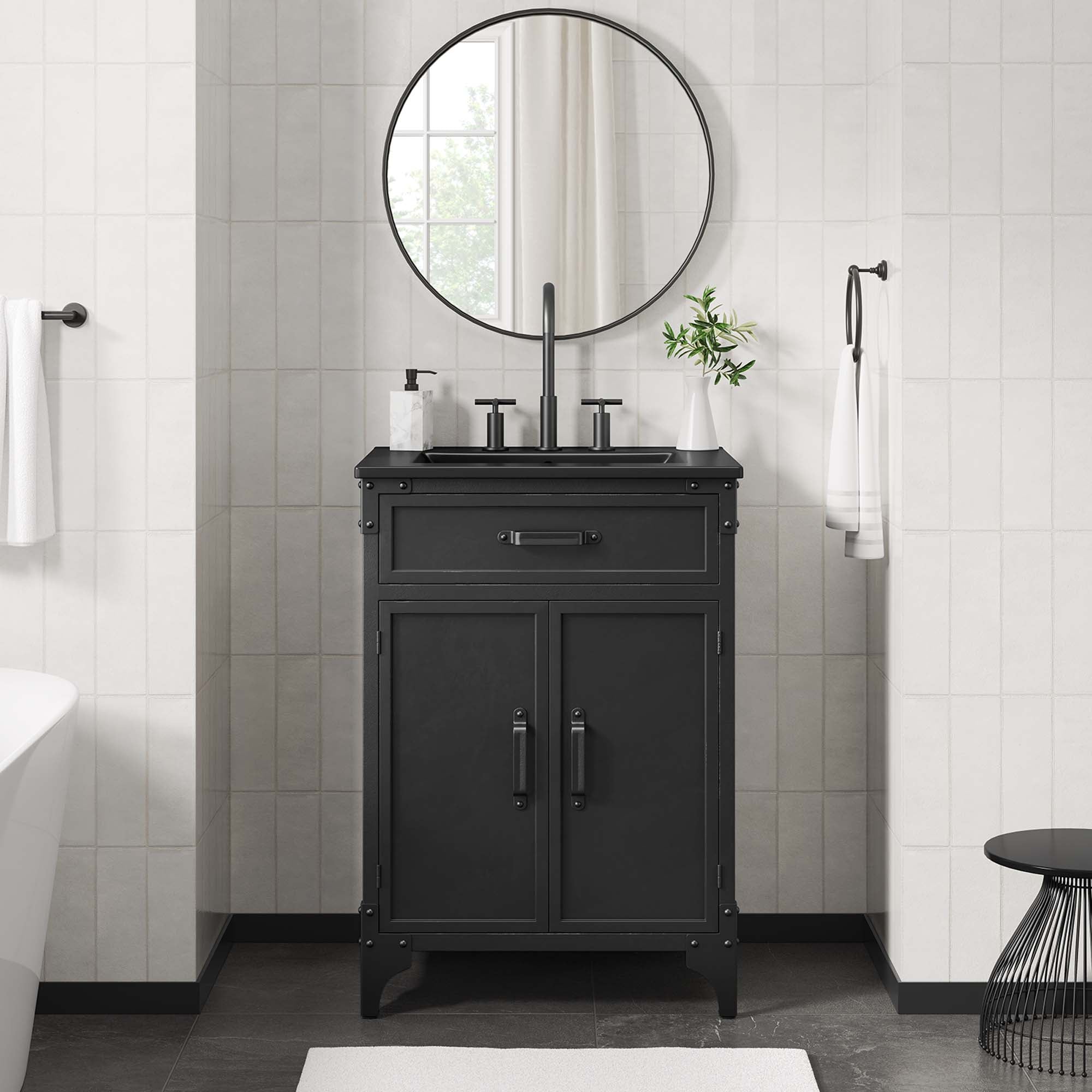 Steamforge 24" Bathroom Vanity - Black Black
