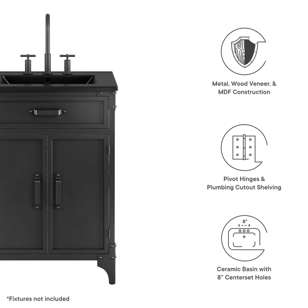 Steamforge 24" Bathroom Vanity - Black Black