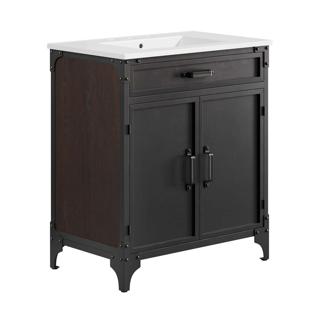 Steamforge 30" Bathroom Vanity - White Black