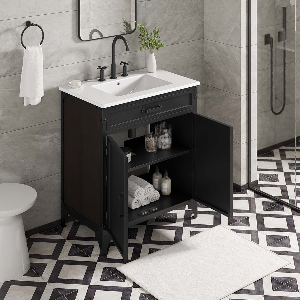 Steamforge 30" Bathroom Vanity - White Black