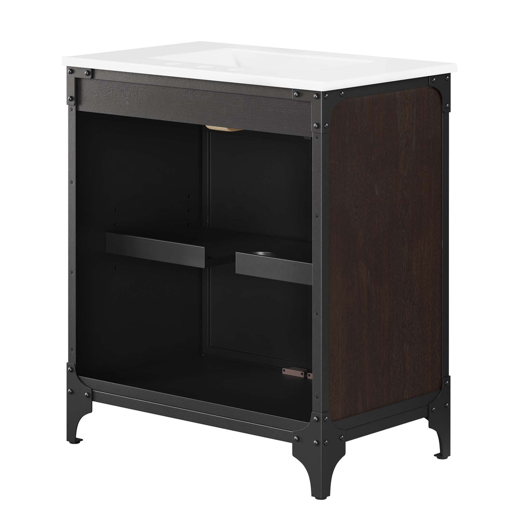 Steamforge 30" Bathroom Vanity - White Black