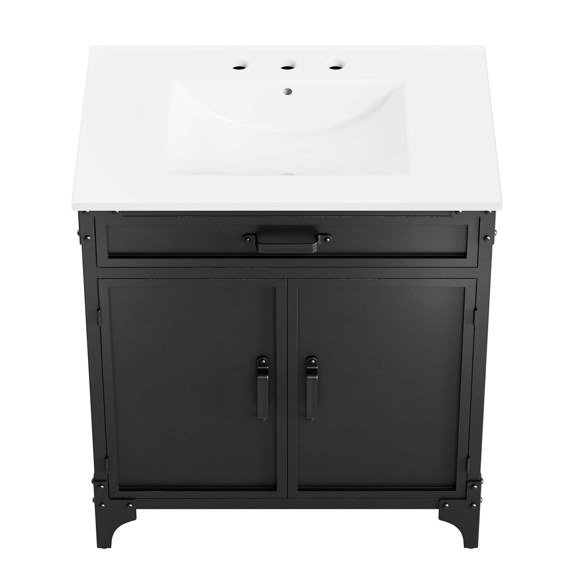 Steamforge 30" Bathroom Vanity - White Black