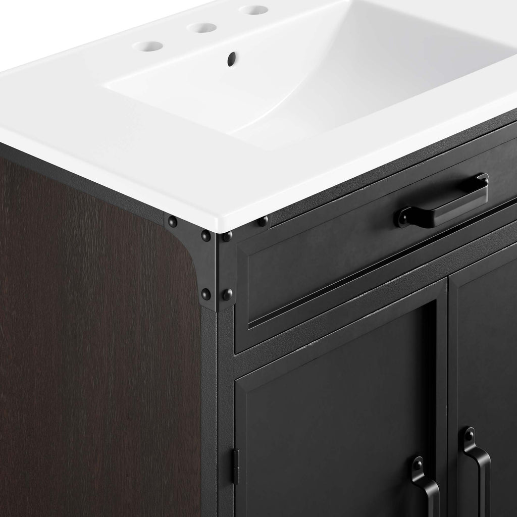 Steamforge 30" Bathroom Vanity - White Black