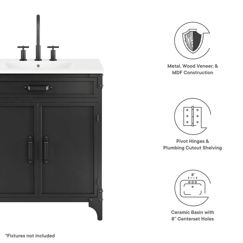 Steamforge 30" Bathroom Vanity - White Black