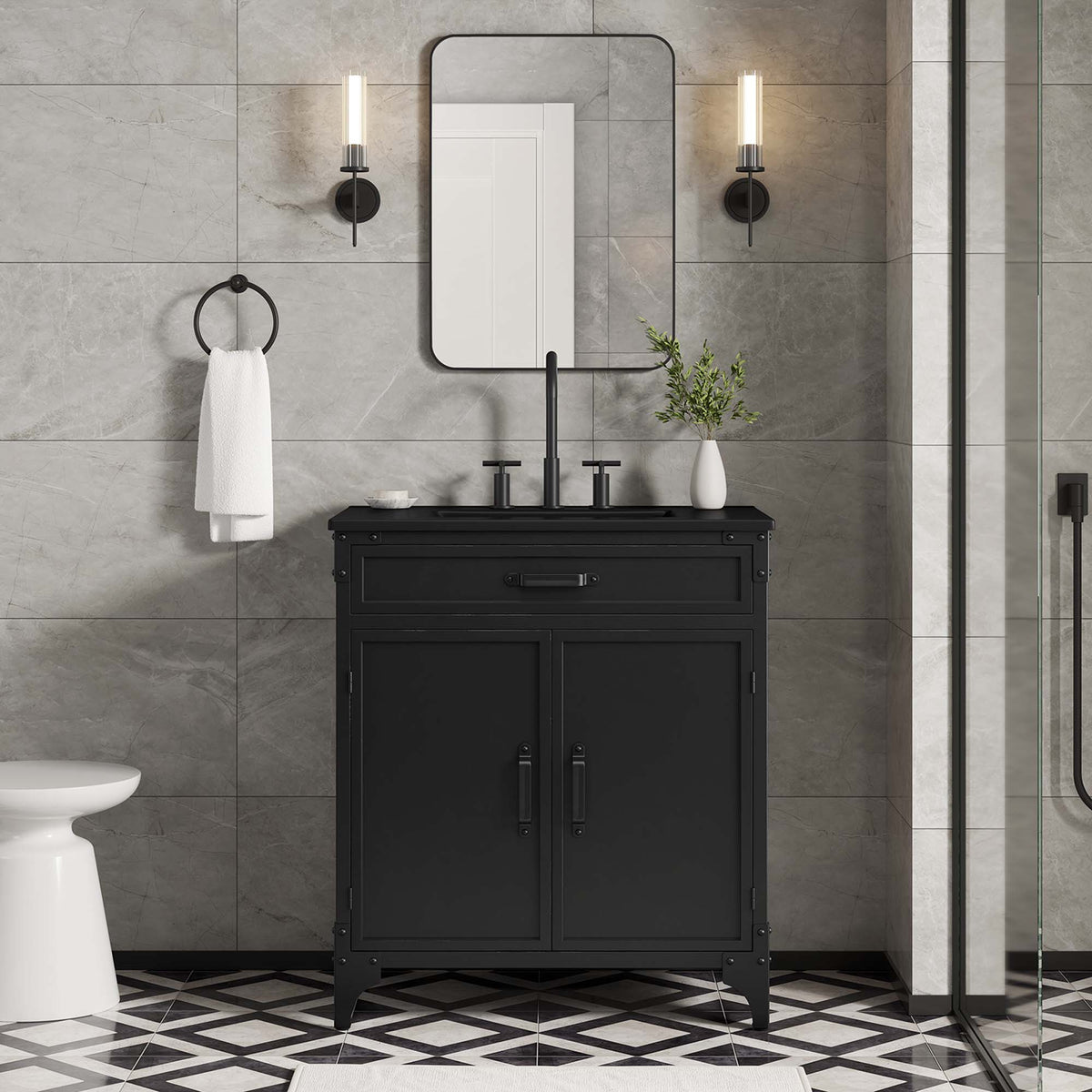 Steamforge 30" Bathroom Vanity - Black Black