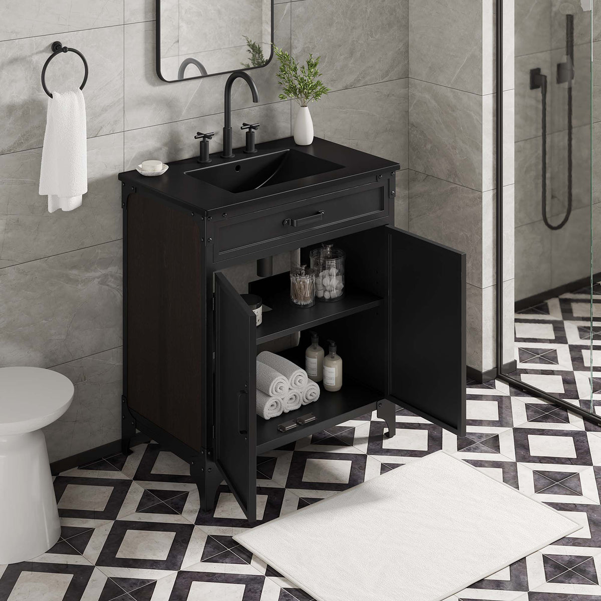 Steamforge 30" Bathroom Vanity - Black Black