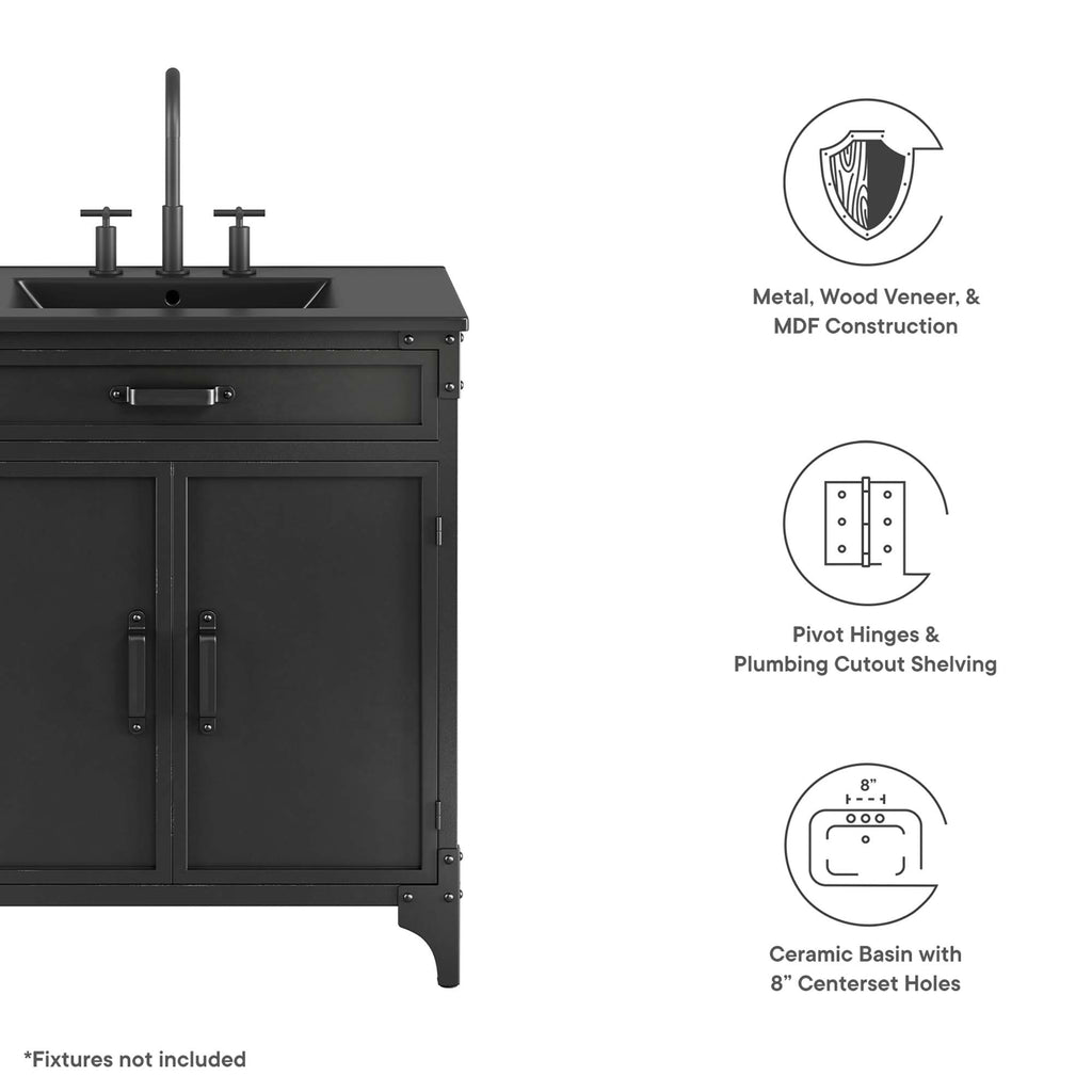 Steamforge 30" Bathroom Vanity - Black Black