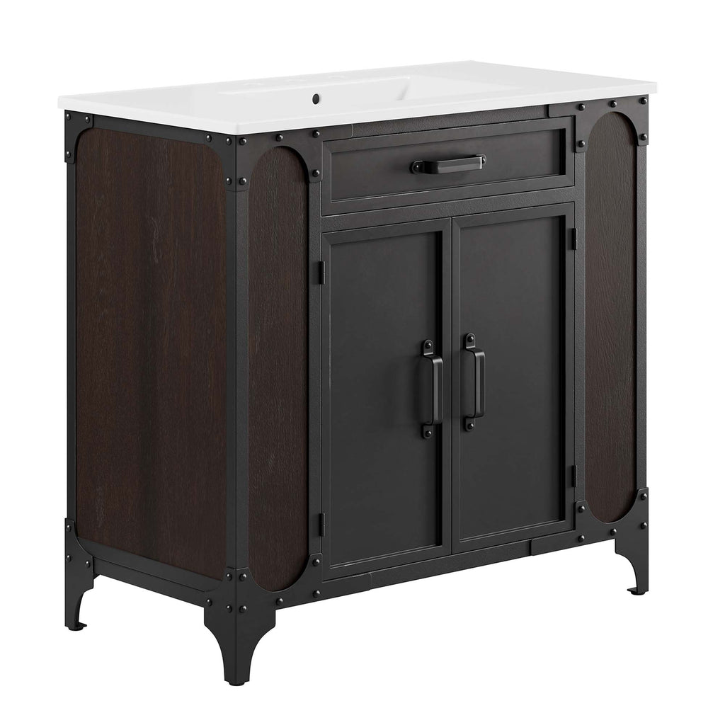 Steamforge 36" Bathroom Vanity - White Black