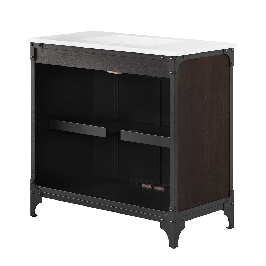 Steamforge 36" Bathroom Vanity - White Black