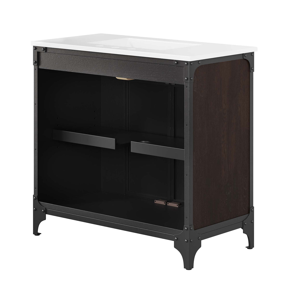 Steamforge 36" Bathroom Vanity - White Black