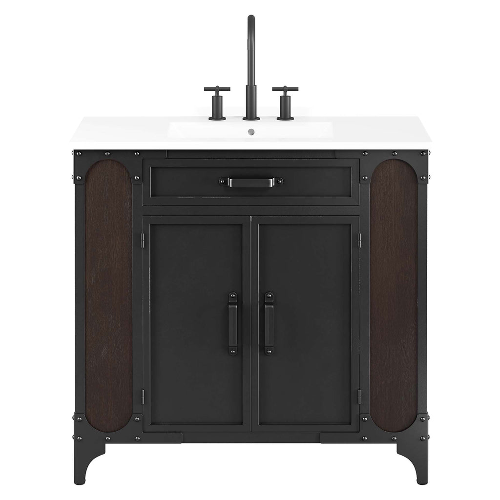 Steamforge 36" Bathroom Vanity - White Black
