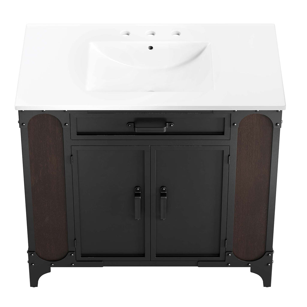 Steamforge 36" Bathroom Vanity - White Black