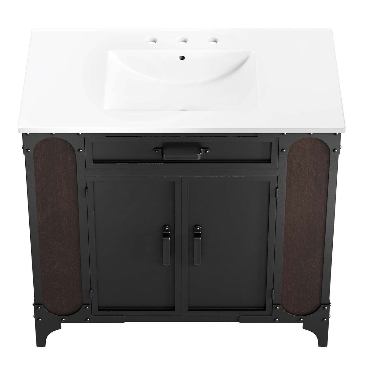 Steamforge 36" Bathroom Vanity - White Black