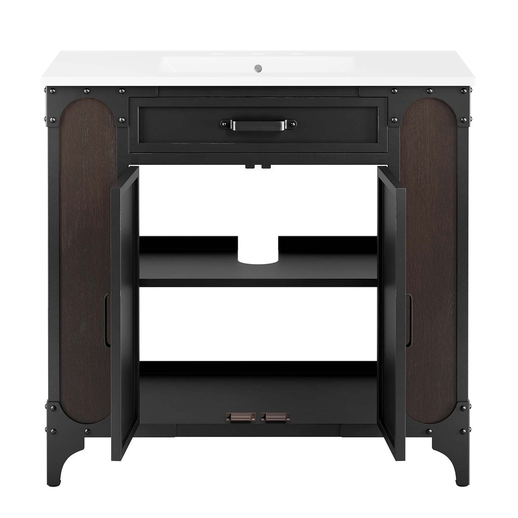 Steamforge 36" Bathroom Vanity - White Black