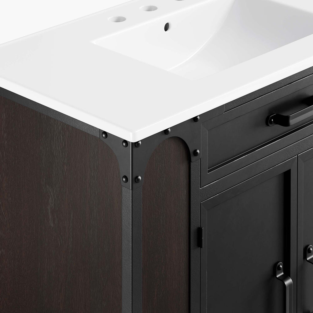 Steamforge 36" Bathroom Vanity - White Black