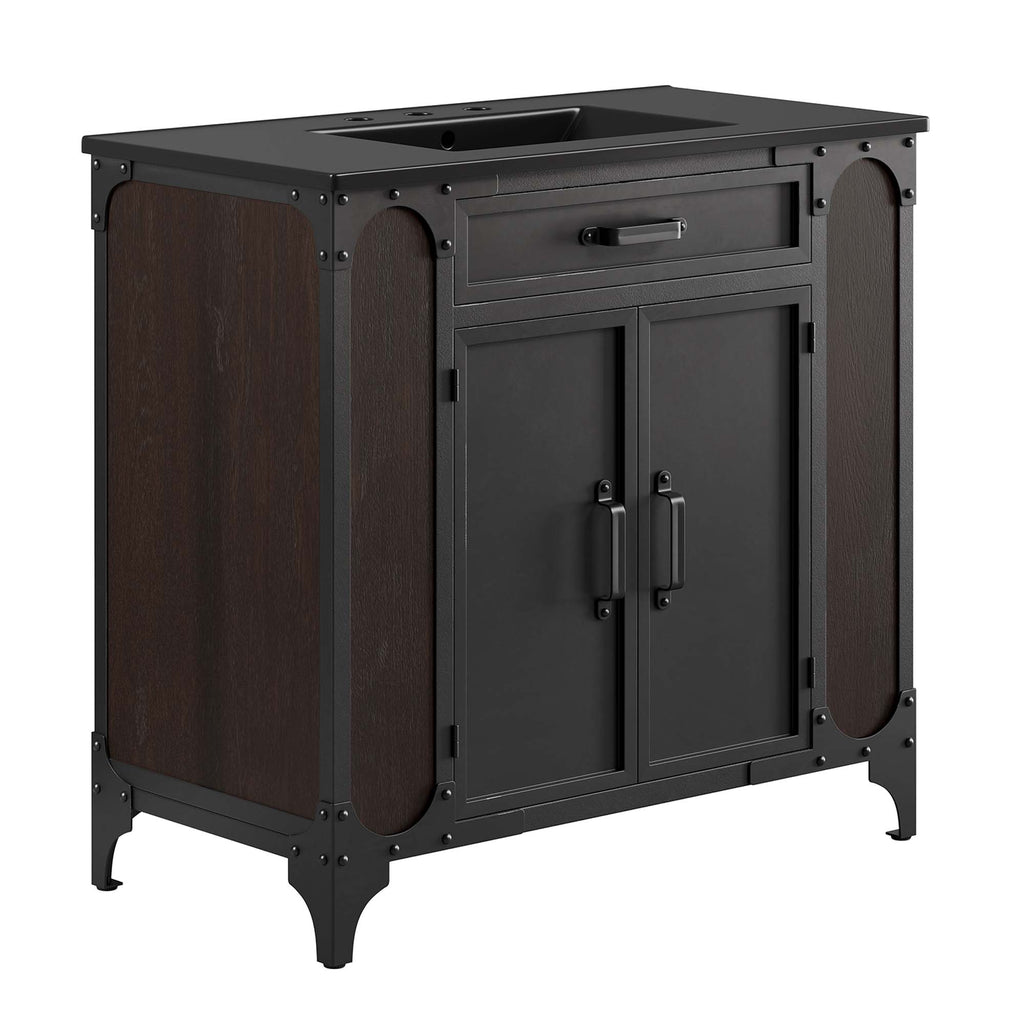 Steamforge 36" Bathroom Vanity - Black Black