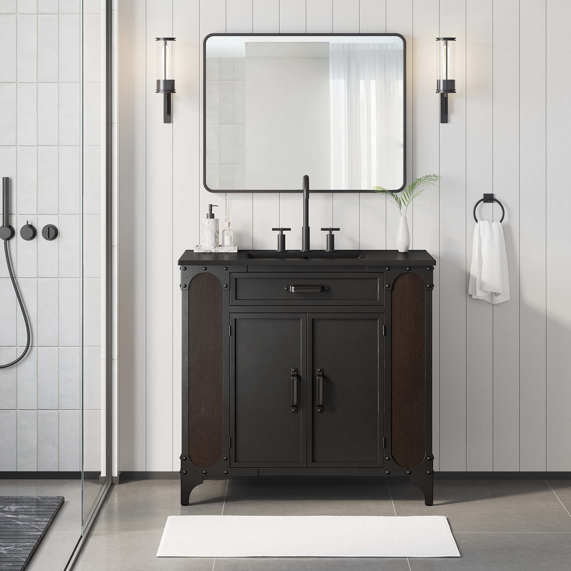 Steamforge 36" Bathroom Vanity - Black Black
