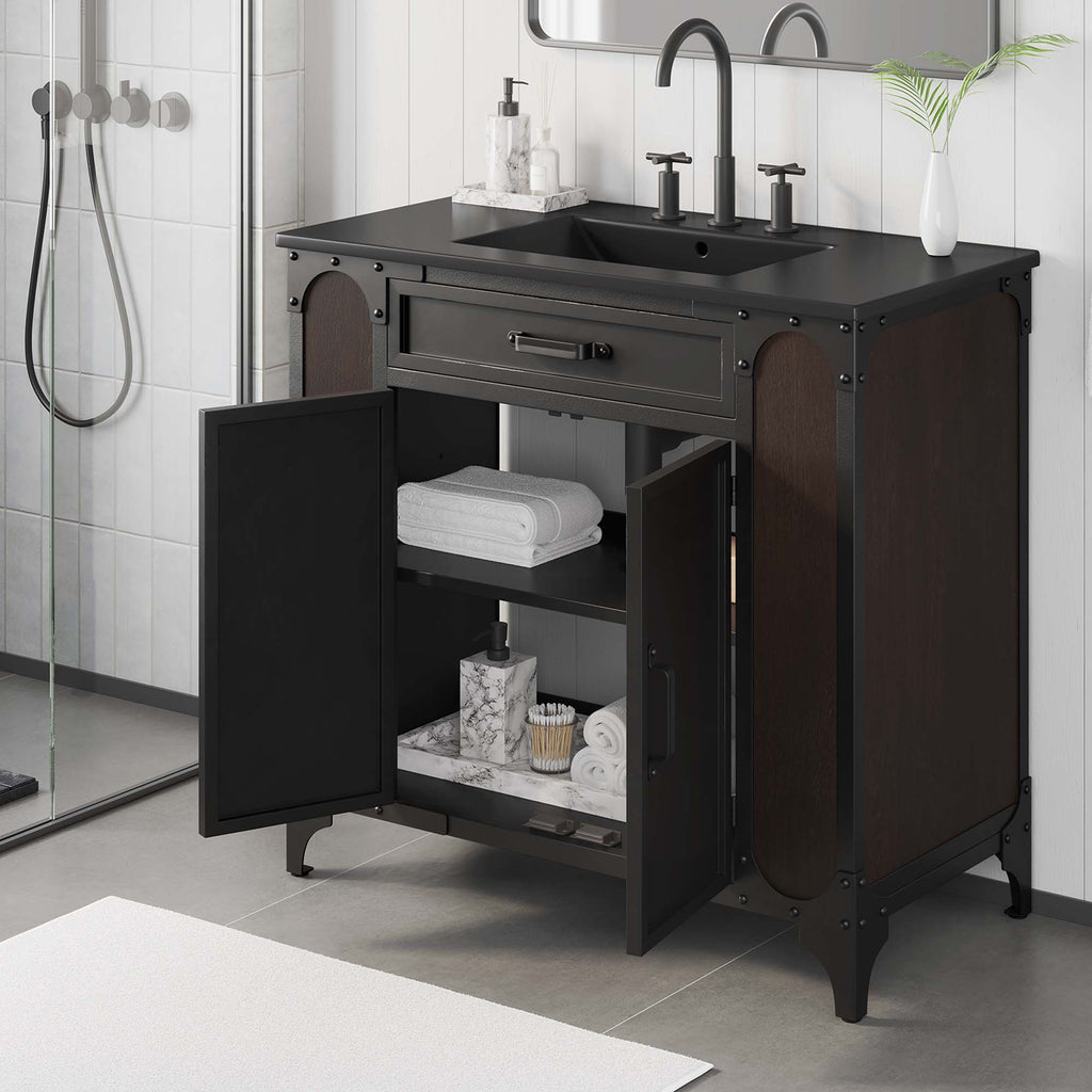 Steamforge 36" Bathroom Vanity - Black Black