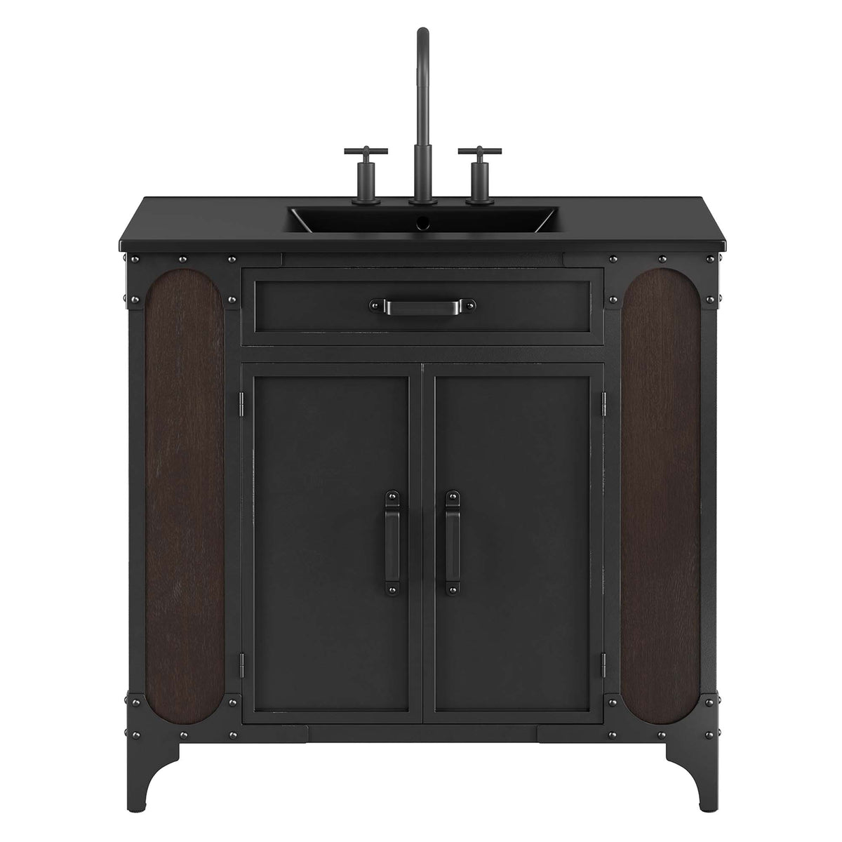 Steamforge 36" Bathroom Vanity - Black Black