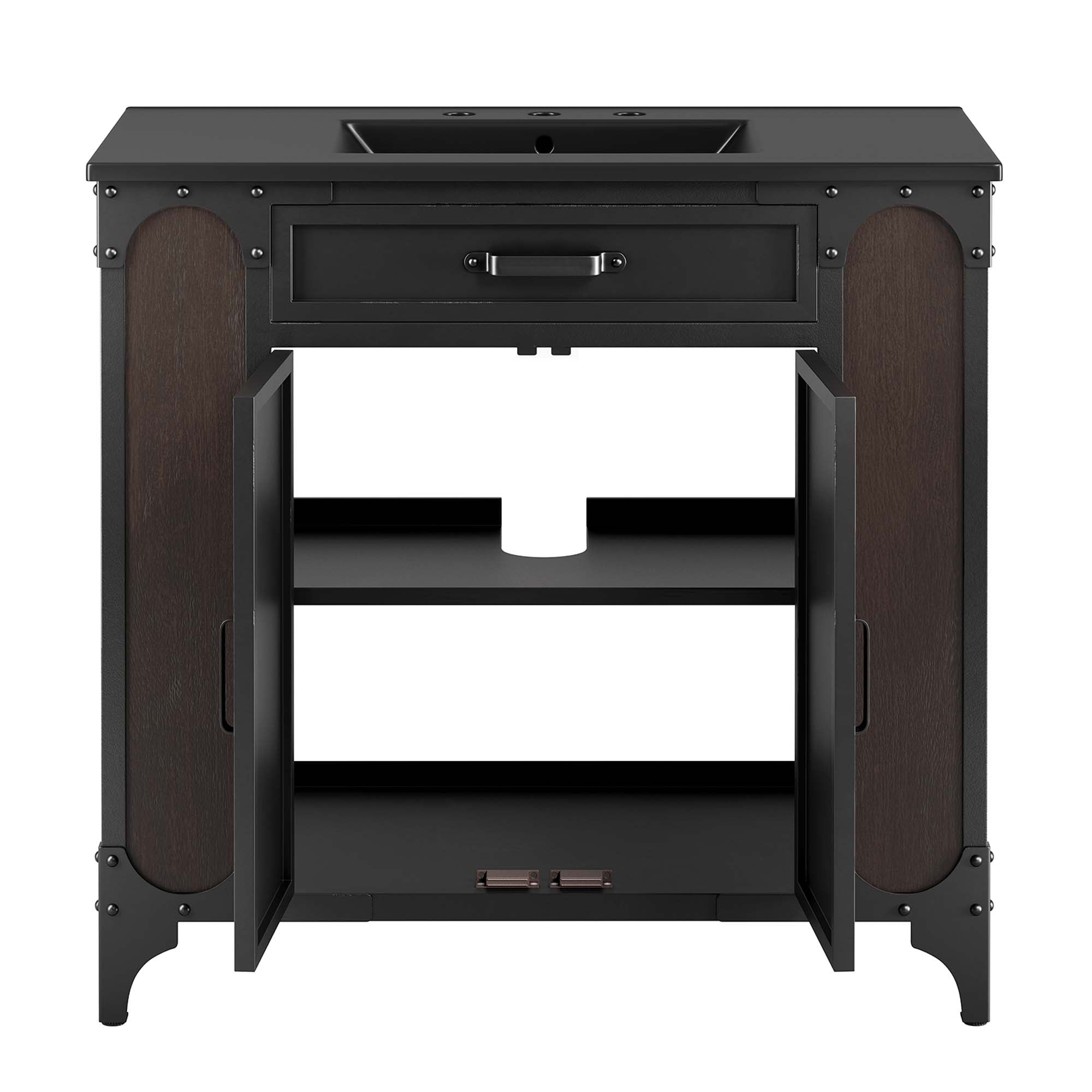 Steamforge 36" Bathroom Vanity - Black Black