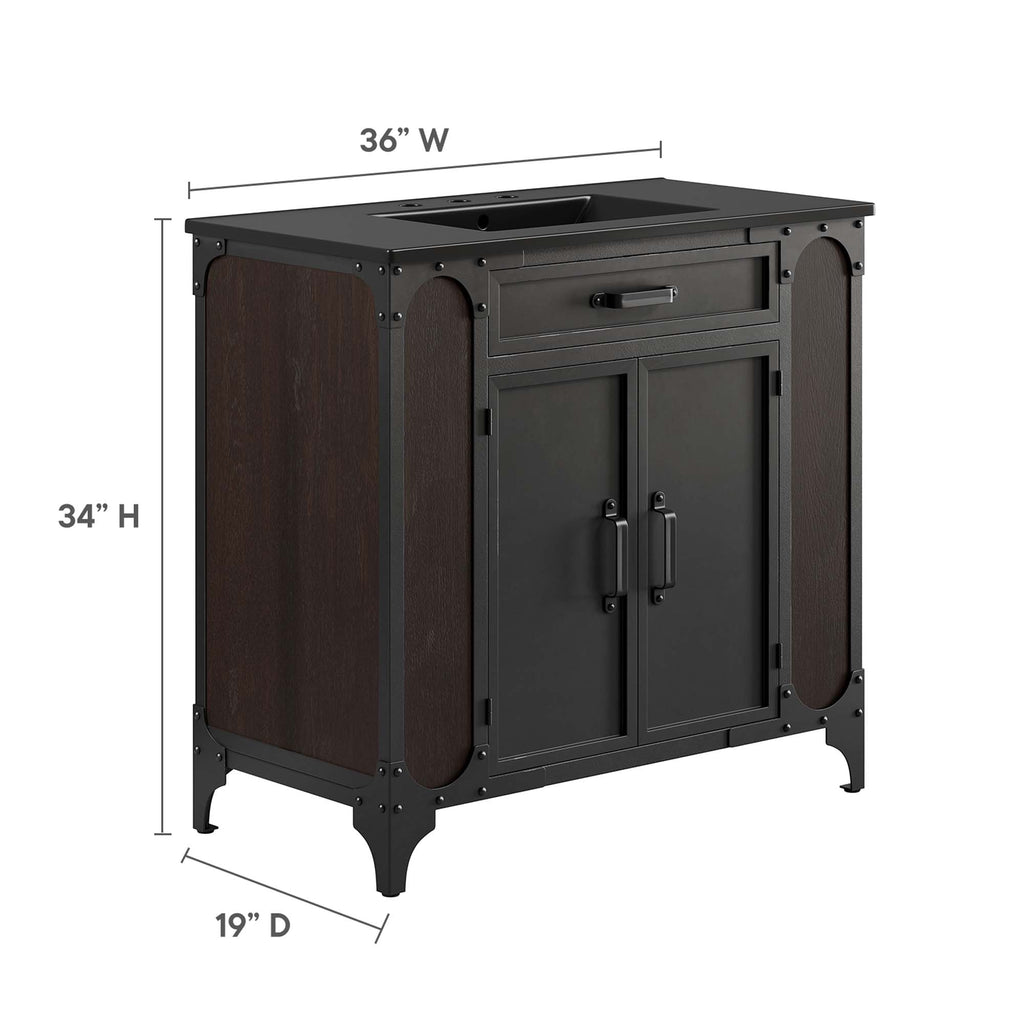 Steamforge 36" Bathroom Vanity - Black Black