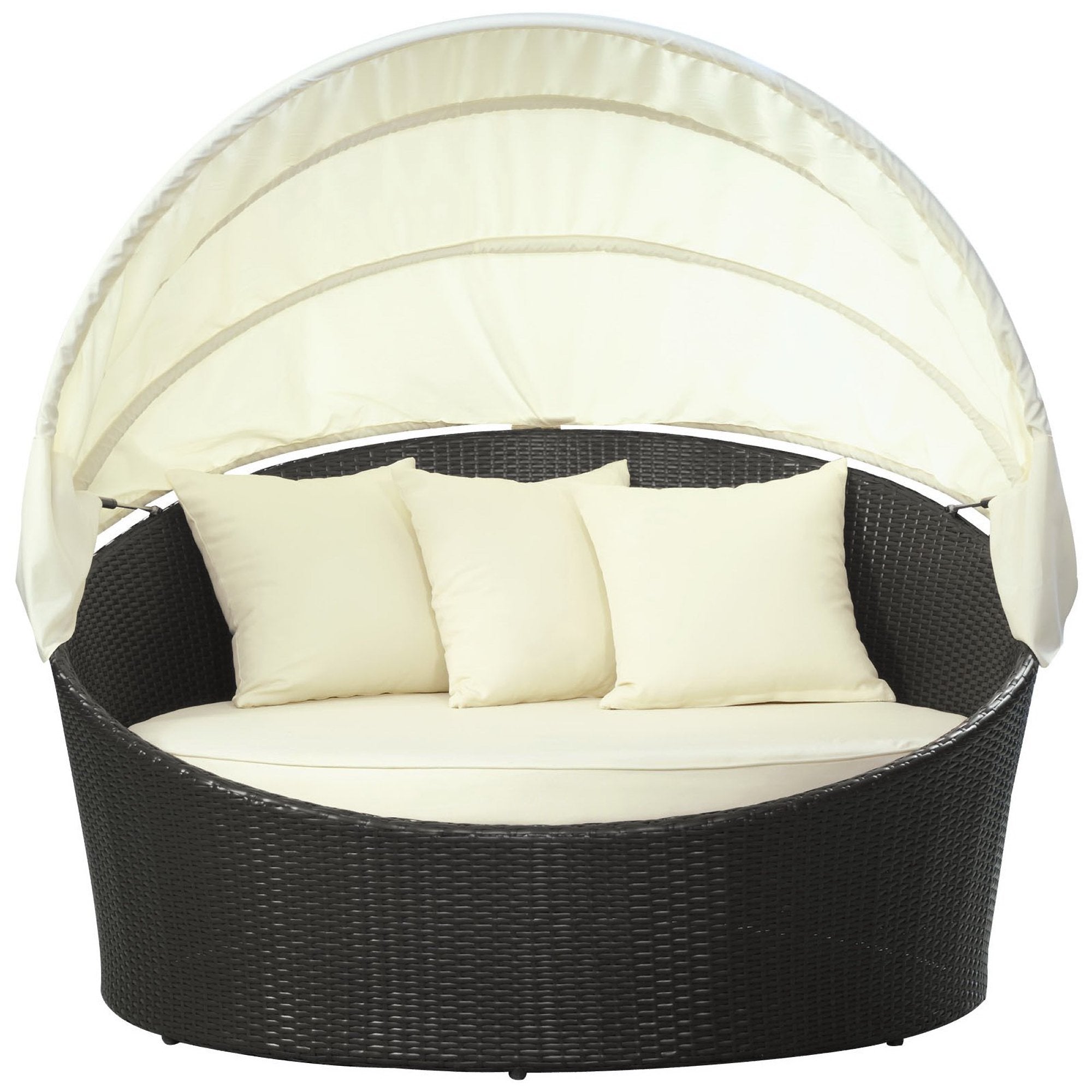 Siesta Canopy Outdoor Patio Daybed - Espresso White