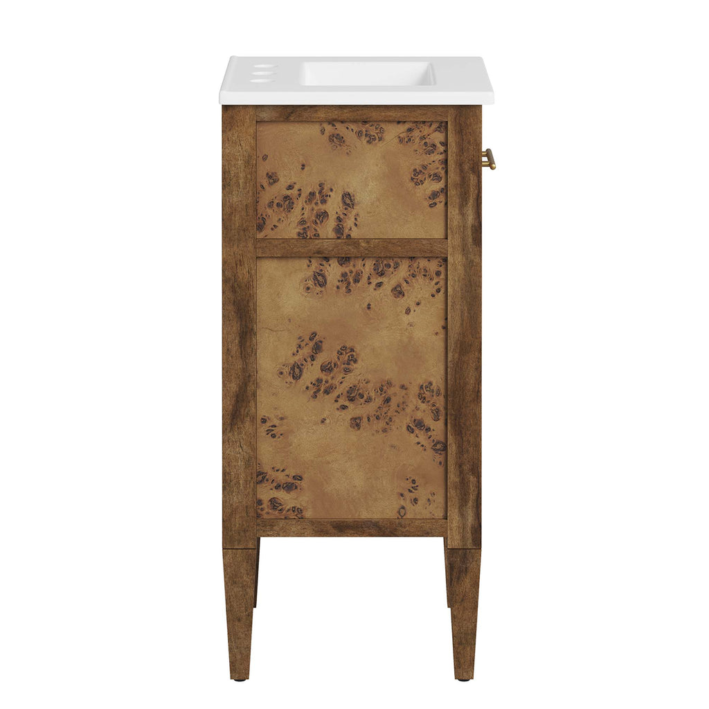 Elysian 18" Wood Bathroom Vanity - White Brown