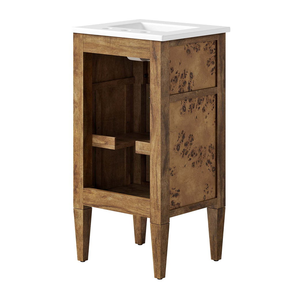 Elysian 18" Wood Bathroom Vanity - White Brown